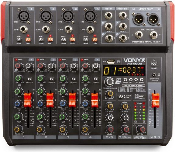 VM-KG08 Music Mixer 8-Channel BT/DSP/USB Record