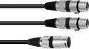 XLR - XLR, Omnitronic Adapter Cable XLR(M)/2xXLR(F) 1.5m bk
