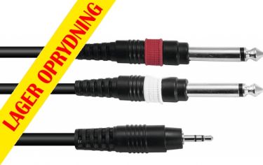 Omnitronic Adapter Cable 3.5 Jack/2xJack 1.5m bk