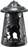 UV Lys, Halloween Dekoration, Lanterne med Kat, 23 cm