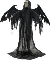 Halloween Dekoration, Animeret Figur Med Lys- og Lydeffekter, Sort Engel, 175x100x66cm