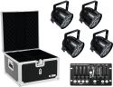 Par 56 Chassis LED, Eurolite Set 4x LED PAR-56 QCL bk + Case + Controller