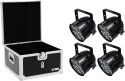Par 56 Chassis LED, Eurolite Set 4x LED PAR-56 HCL Short bk + EPS Case