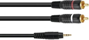 Omnitronic Adapter Cable 3.5 Jack/2xRCA 3m bk