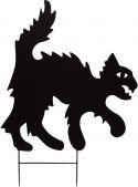 UV Lys, Halloween Dekoration, Silhuet af Metalkat, 53 cm
