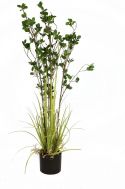 Kunstige planter, Europalms Evergreen shrub with grass, artificial plant, 120cm