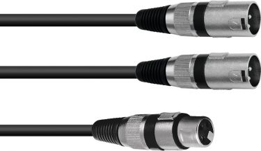 Omnitronic Adapter Cable XLR(F)/2xXLR(M) 0.5m bk