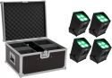Eurolite Set 4x AKKU IP UP-4 Entry QCL Spot QuickDMX + Case
