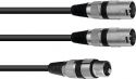 Omnitronic, Omnitronic Adapter Cable XLR(F)/2xXLR(M) 0.5m bk
