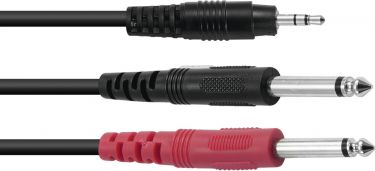 Omnitronic Adapter Cable 3.5 Jack/2xJack ECO 3m bk