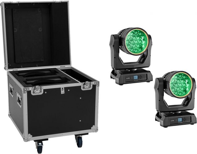 Eurolite Set 2x LED IP TMH-W285 Hypno Moving Head Wash + Flightcase with wheels