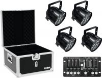 Eurolite Set 4x LED PAR-56 QCL bk + Case + Controller