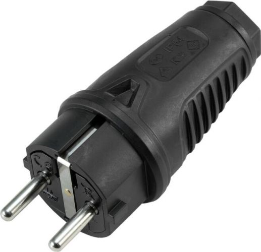 PC ELECTRIC Safety Plug Rubber bk
