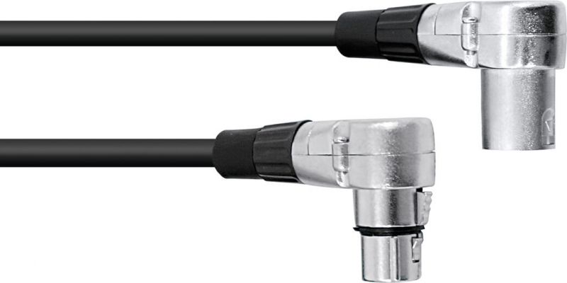 Omnitronic XLR Cable 3-pin 3m 90° bk