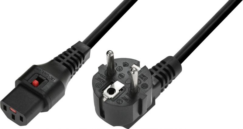 IEC LOCK IEC Power Cable Locking 3x1.0 3m bk
