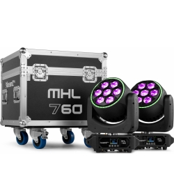 MHL760 LED Bee Eye Moving Head with Zoom 2pcs in Flightcase TILBUD NU