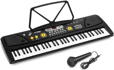 KD61 Elektronisk Keyboard, 61 Tangenter, Sort – Genopladeligt Batteri