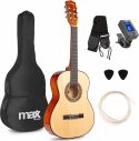 Musikkinstrumenter, Junior Guitarpakke 36" - 3/4 junior-guitar, Akustisk (6-11 år) Lys træ / Alt du skal bruge!