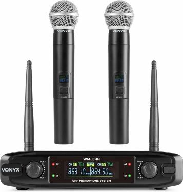 WM42HH Wireless Microphone System UHF with 2 Handheld Microphones