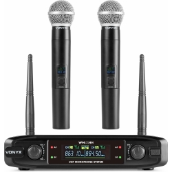WM42HH Wireless Microphone System UHF with 2 Handheld Microphones TILBUD NU