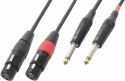 Kabel "god kvalitet" 2x XLR-hun til 2x 6.3 Mono Jack, sort 1.5m
