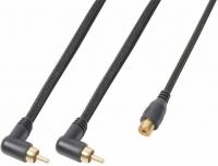 Phono splitkabel "god kvalitet" 1x RCA-hun til 2x RCA-han, sort 0.3m