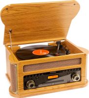 Memphis Vintage Record Player Light Wood
