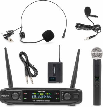 WM42HB Wireless Microphone System UHF with 1x Handheld and 1x Bodypack