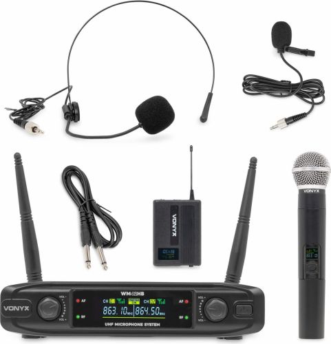 WM42HB Wireless Microphone System UHF with 1x Handheld and 1x Bodypack