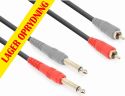 Kabler og stik, CX324-3 Kabel 2x 6,3mm Mono - 2xRCA Hann 3m