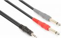 Kabler og stik, CX332-1 Kabel 3,5 mm Stereo - 2x 6,3 mm Mono 1,5 m