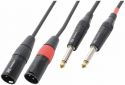 Kabel "god kvalitet" 2x XLR-han til 2x 6.3 Mono Jack, sort 1.5m