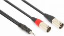 Kabler og stik, CX322-1 Kabel 2x XLR Hann - 3,5mm Stereo 1,5m