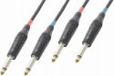 Kabel "god kvalitet" 2x 6.3mm Mono Jack til 2x 6.3mm Mono Jack, sort 5m Kabel "god kvalitet" 2x 6.3mm Mono Jack til 2x 6.3mm Mono Jack, sort 5m