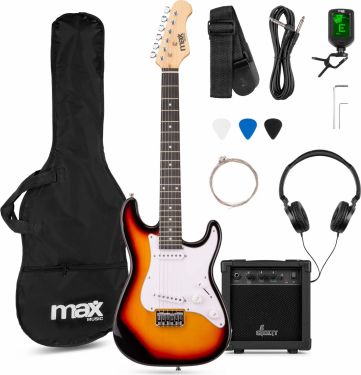 GigKit Junior 3/4 – Elguitar med Alt-i-Én Startpakke og Tilbehør – Sunburst