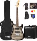 MAX GigKit Superstrat Elektrisk guitar med 40 Watt forstærker og tilbehør - Sort MAX GigKit Superstrat Elektrisk guitar med 40 Watt forstærker og tilbehør - Sort