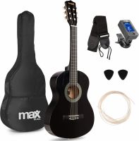 Junior Guitarpakke 36" - 3/4 junior-guitar, Akustisk (6-11 år) Sort / Alt du skal bruge!