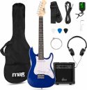 Guitar, GigKit Junior 3/4 – Elguitar med Alt-i-Én Startpakke og Tilbehør – Blå