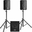 Højttalere, Vonyx VX1015BT 2.1 Komplet Lydsystem med 15" Subwoofer og 2 stk. 10" Højttalere / Bluetooth / 1000W