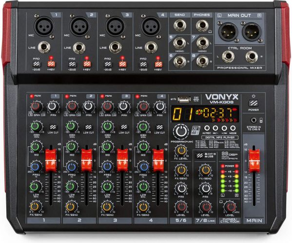 VM-KG08 Music Mixer 8-Channel BT/DSP/USB Record