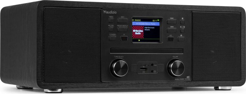 Avola Musikanlæg 'alt-i-et' med CD/BT/DAB+/FM og Wi-Fi Internet radio, Sort