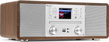 Avola Musikanlæg 'alt-i-et' med CD/BT/DAB+/FM og Wi-Fi Internet radio, Sølv