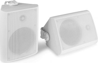 Inde/Udendørs Højttalersæt, kompakt design med vægbeslag / 8 Ohm / 6.5" 150W / IPX5 / BGO65, Hvid