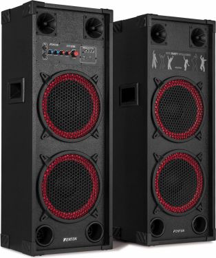 Højttalersæt med indbygget forstærker SPK-210, 2x10" bas / 1200 Watt / Bluetooth / Til hjemmebrug