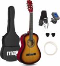 Musikkinstrumenter, Junior Guitarpakke 36" - 3/4 junior-guitar, Akustisk (6-11 år) Sunburst / Alt du skal bruge!