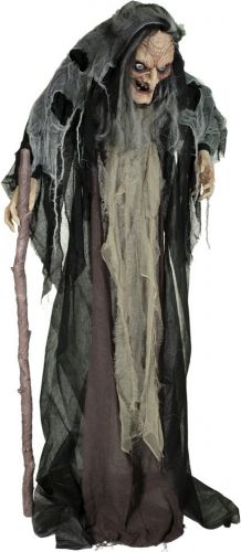 Halloween Dekoration, Animeret Figur med Lys- og Lydeffekter, Heksen Nahema, 160cm