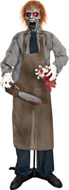 Halloween Dekoration, Animeret Figur med Lys- og Lydeffekter, Edward, den Savende Zombie, 170cm