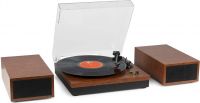 Pladespiller med Bluetooth og 2 højttalere for stereo lyd - Cherry