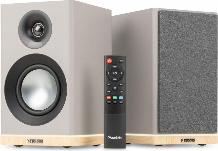 KS12 Active Bookshelf Speaker Set 80W BT Grey