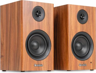 BS15 Active Bookshelf Speaker Set 60W BT Wood